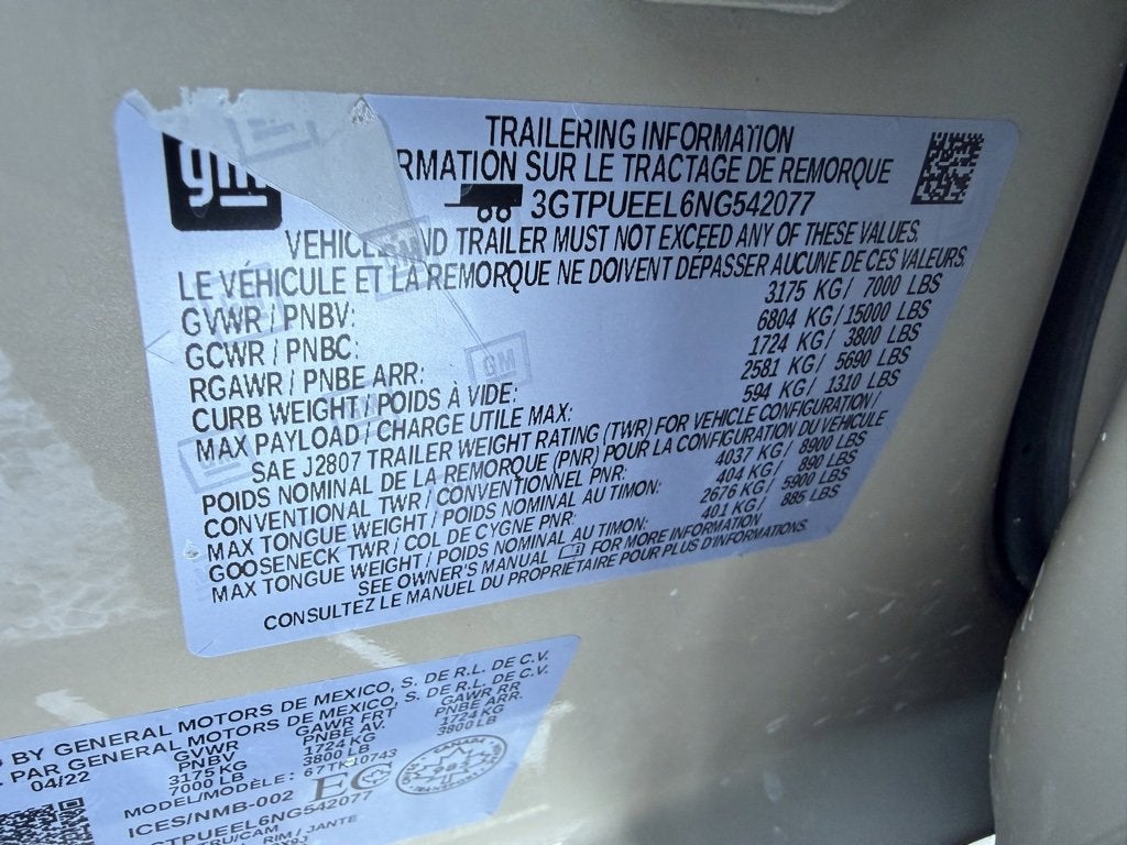 2022 GMC Sierra 1500 AT4